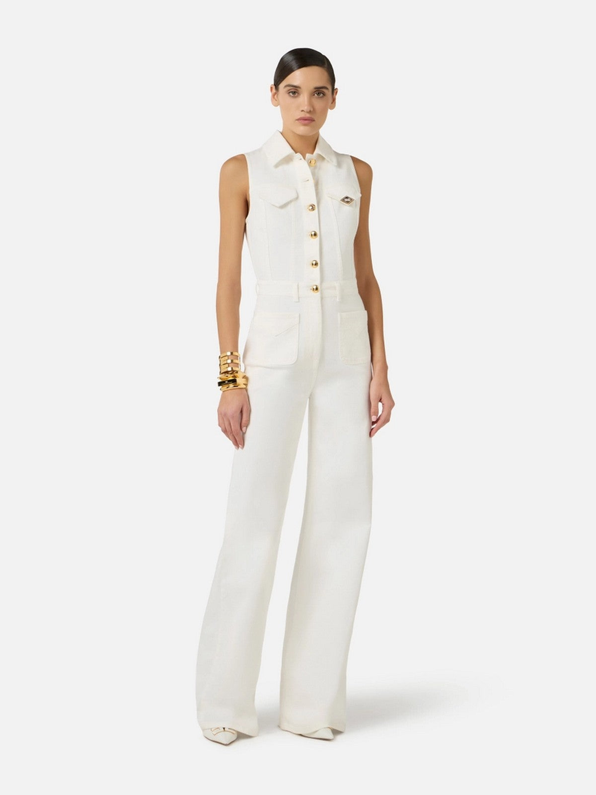 ELISABETTA FRANCHI Tuta Donna  TJ45N61E2 360 Avorio