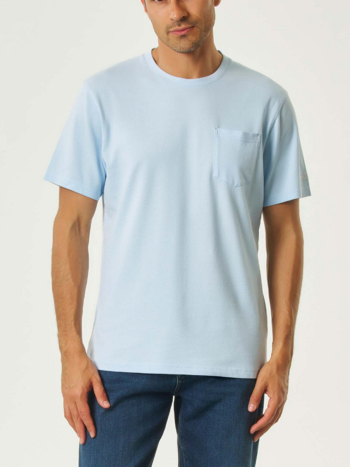MC2 SAINT BARTH T-shirt Uomo  BAKEWELL 00132L PIQUET 31 LIGHT BLUE