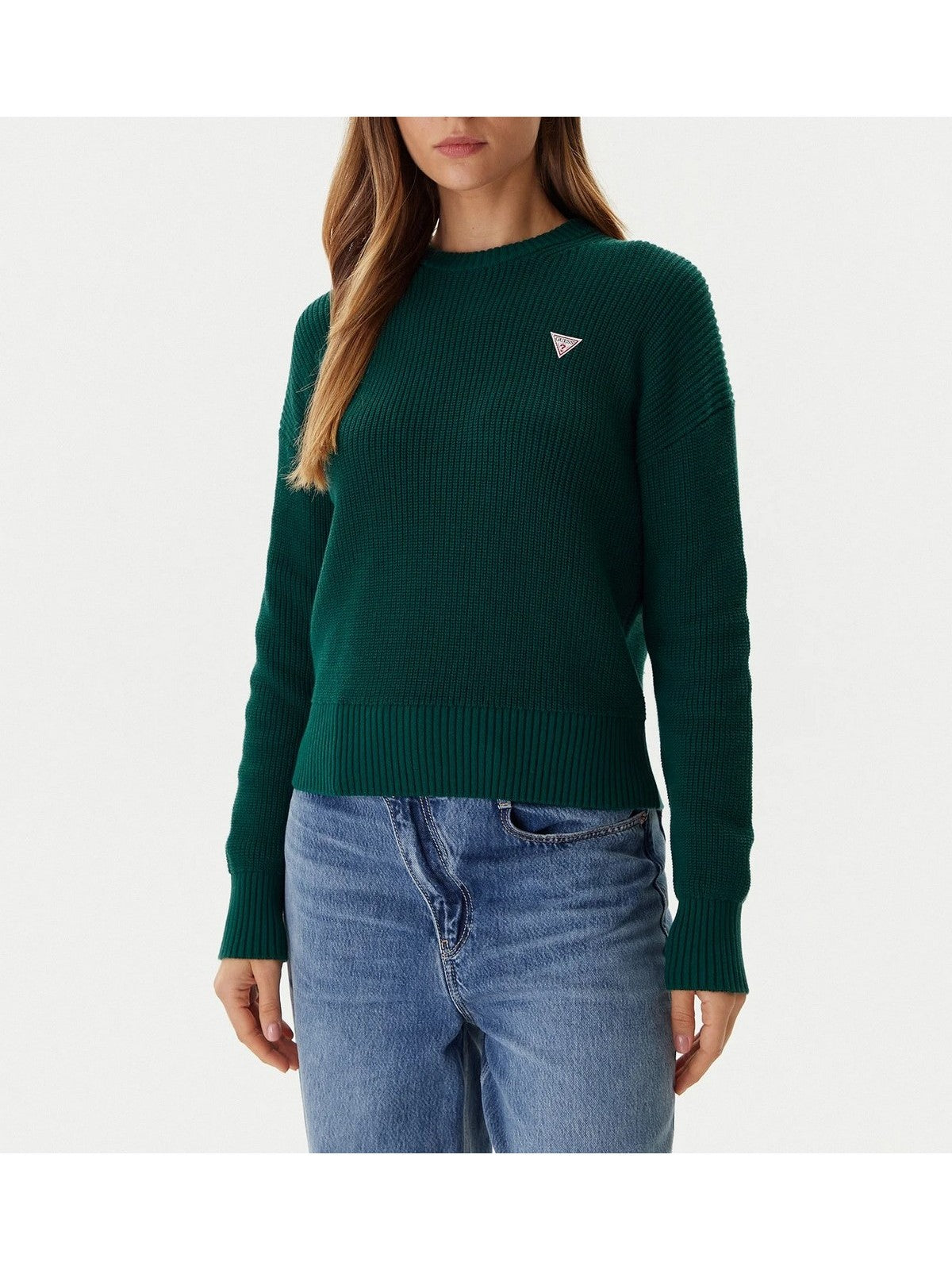 GUESS Maglione Donna GJ LS CN MINI TRIANGLE SWTR W4BR08 Z3HM1 G8FA DARK TORMALITE