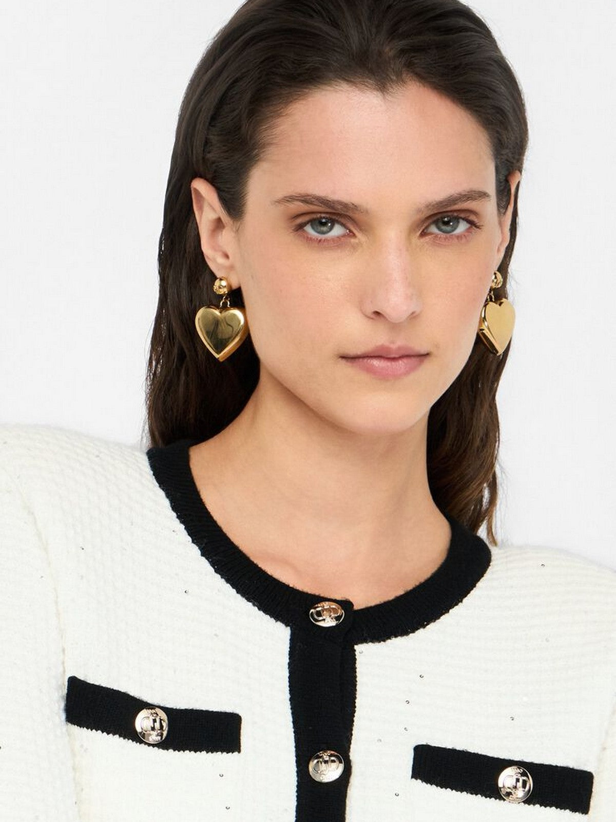 LIU JO BLACK Cardigan Donna  CF5131MS18F 03A21 Latte/nero