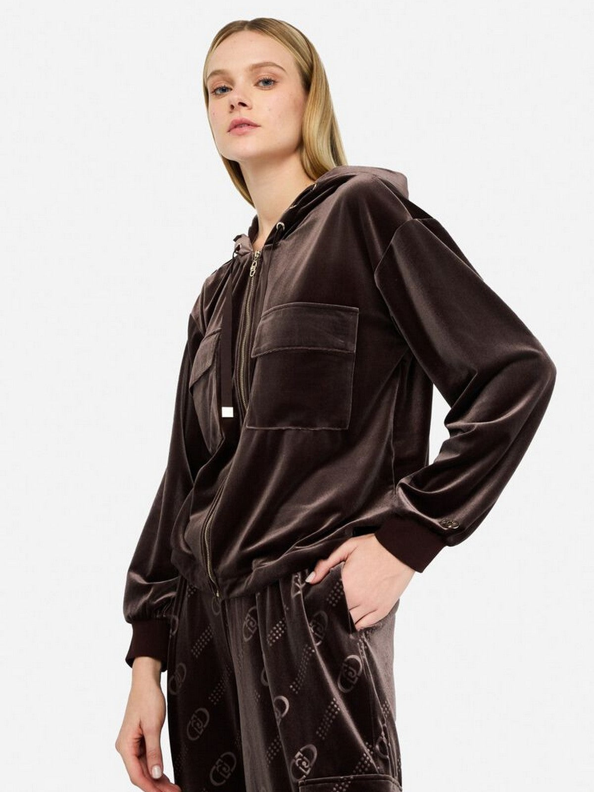 LIU JO SPORT Felpa Donna  TF5108J4955 90915 CIOCCOLATO