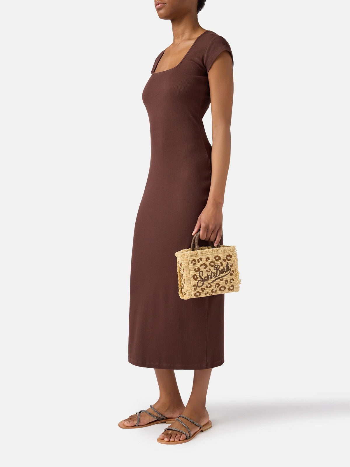 MC2 SAINT BARTH Borsa Donna  VANITY MINI STRAW N 00349L LEOPARD 18 EMB