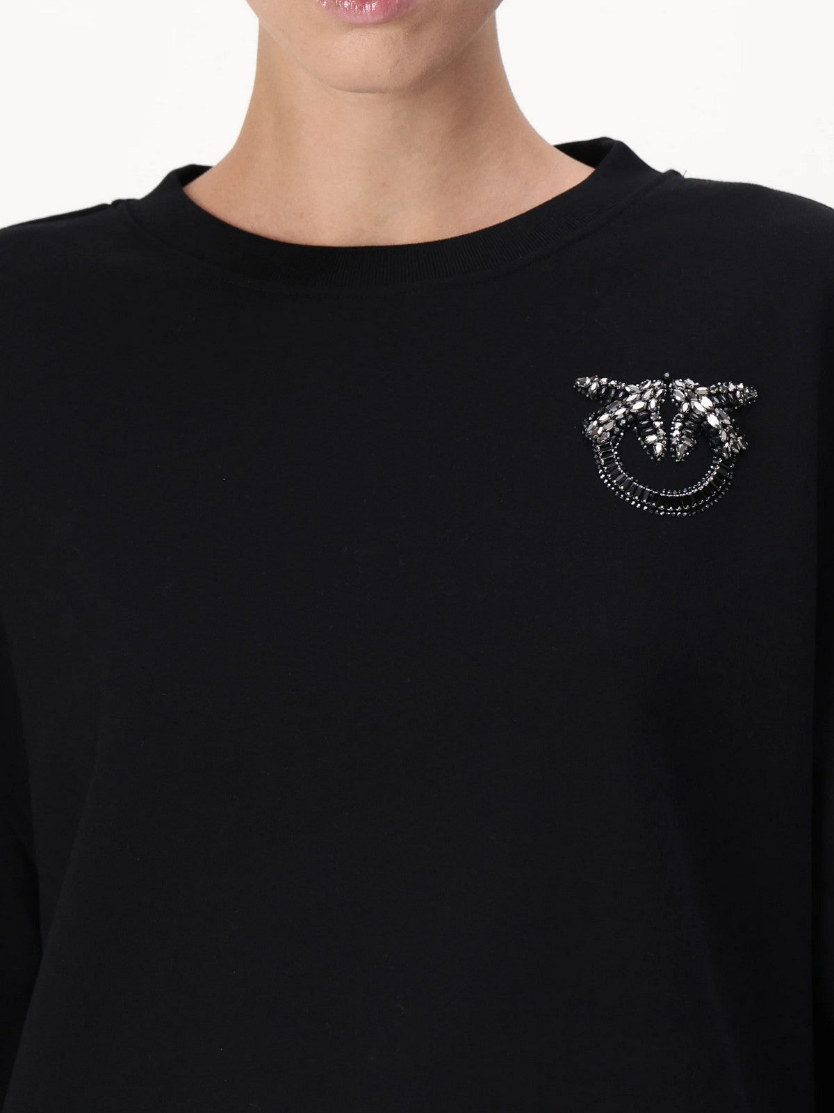 Sudadera para mujeres de Pinko Ceresole Sweinshirt Logo Bir 102827-A24F Z99 Negro