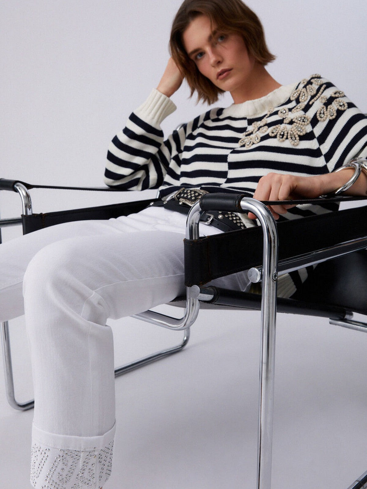 LIU JO BLUE DENIM Pantalone Donna  UA6006T2594 11111 BIANCO OTTICO