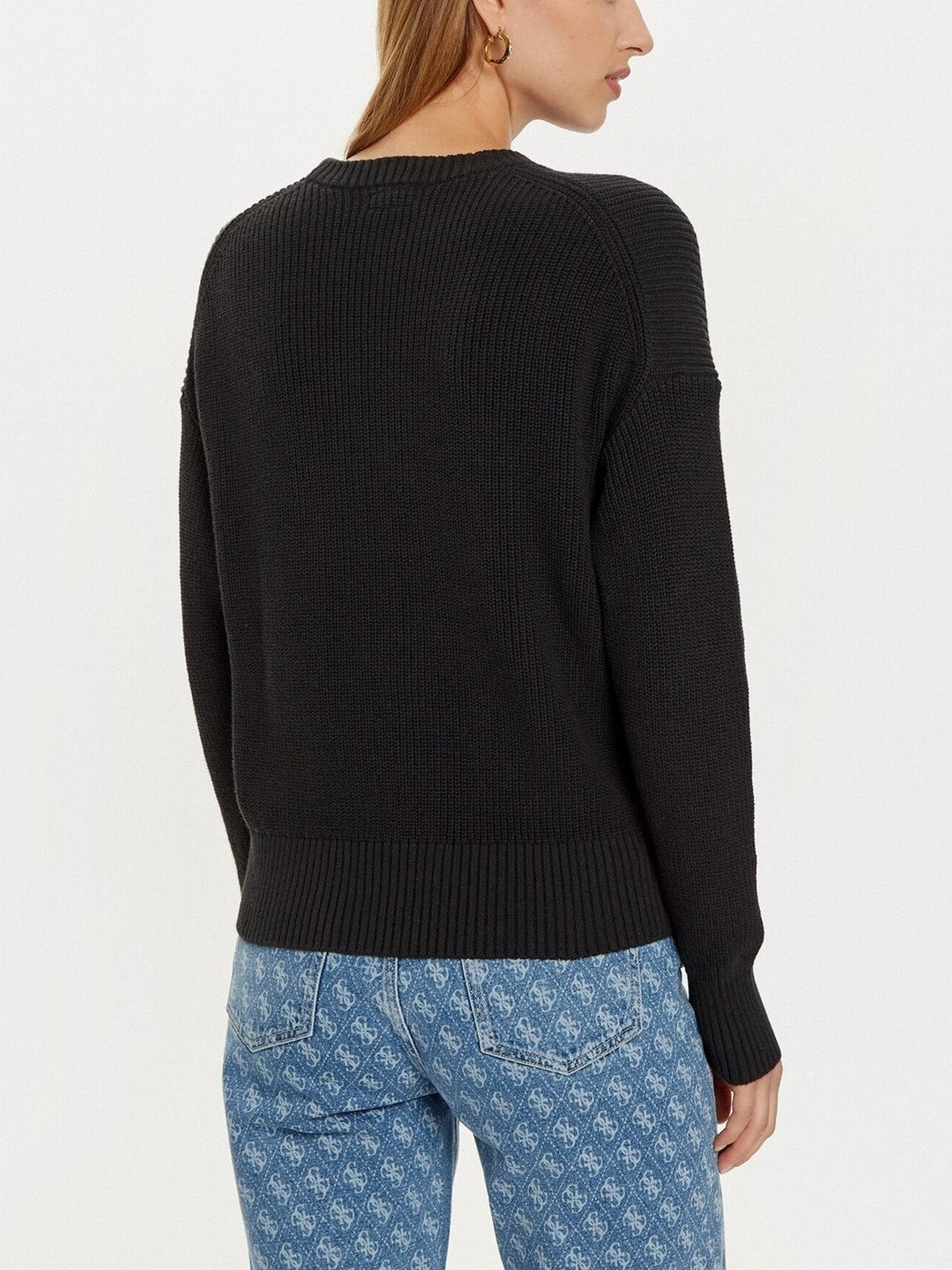 Guess Maglione Woman GJ LS CN Mini Triangle SWTR W4BR08 Z3HM1 JBLK BLACK