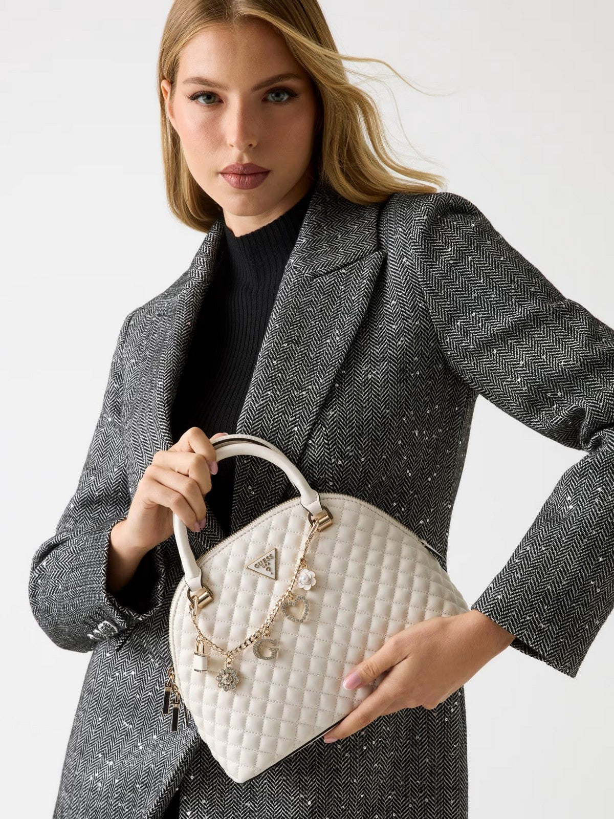 GUESS Borsa Donna EVERLEE DOME SATCHEL HWEG86 79050 OFF off white