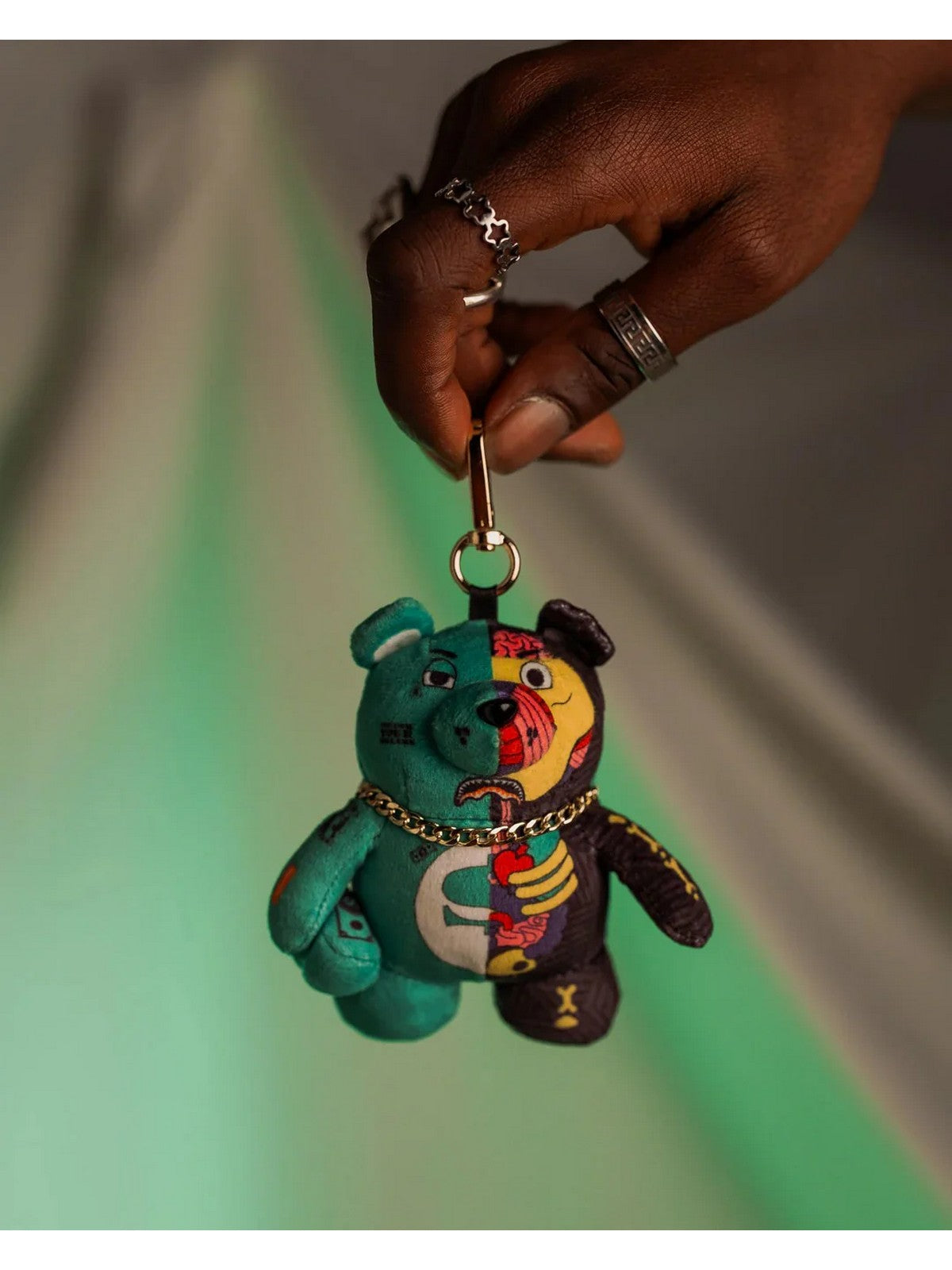 SPRAYGROUND Portachiavi Uomo YOUNG X-RAY BEAR KEYCHAIN 910K0603NSZ VERDE gioboutiqueweb