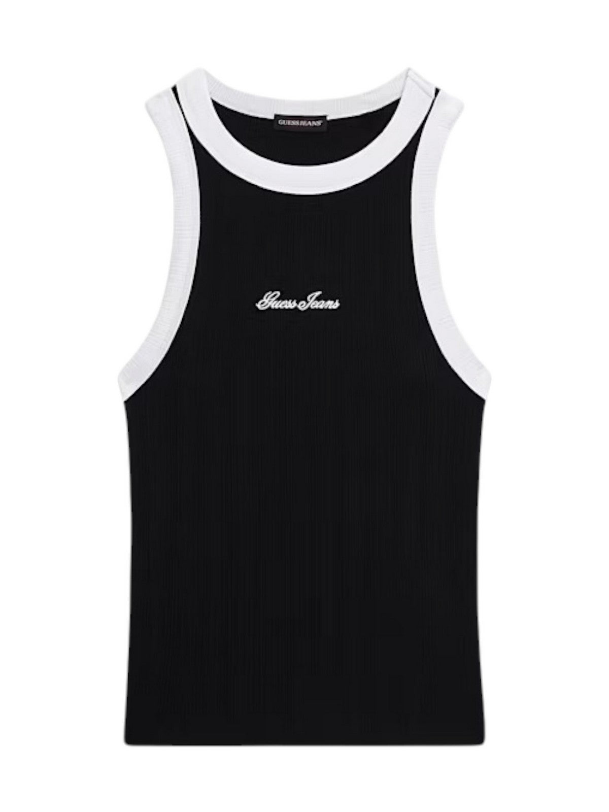 GUESS Top Donna GJ EMBRO RINGER TANK TOP W6GPZ8 KF641 JBLK Jet Black A996