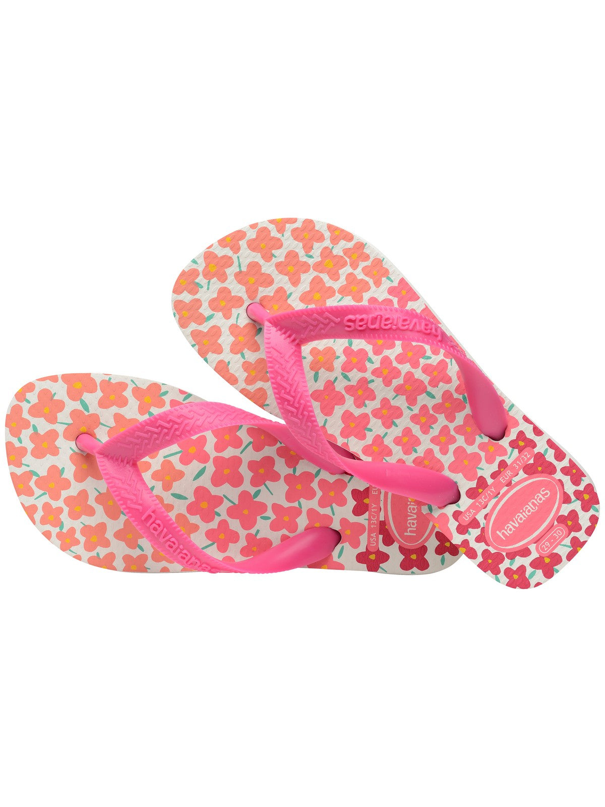 Havaianas Flip Flops Mädchen und Mädchen haben. Kinder Flores 4000052.7026 Weiß