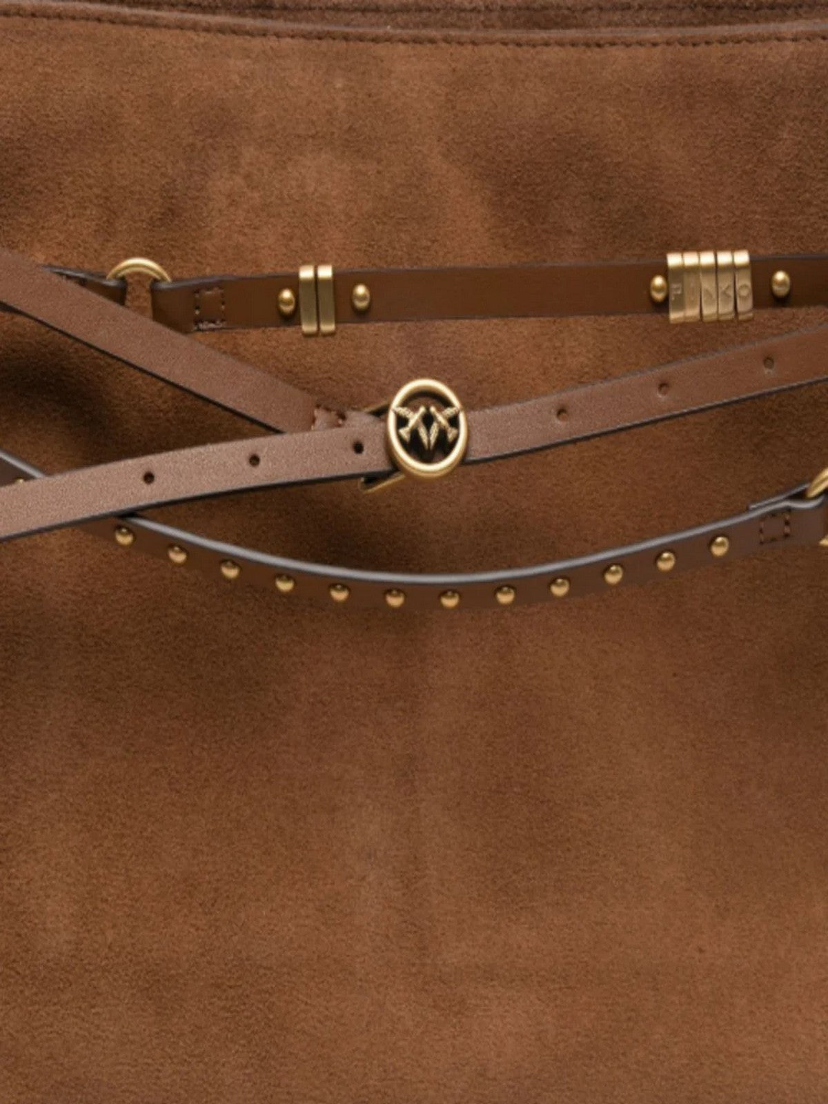 PINKO Borsa Donna BELT BAG BIG SUEDE 105903-A0F6 L17Q MARRONE - LEONE-ANTIQUE GOLD