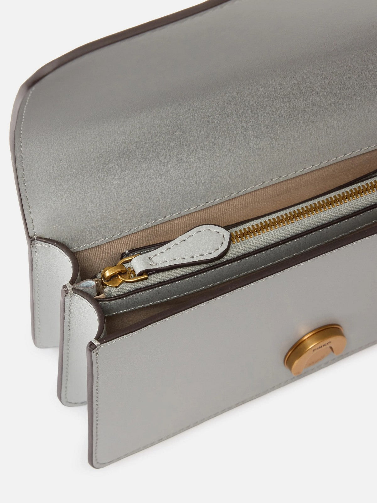 PINKO Borsa Donna LOVE ONE MINI ST. CL VITELLO S 105856-A0F1 K32Q GRIGIO PERLA-ANTIQUE GOLD