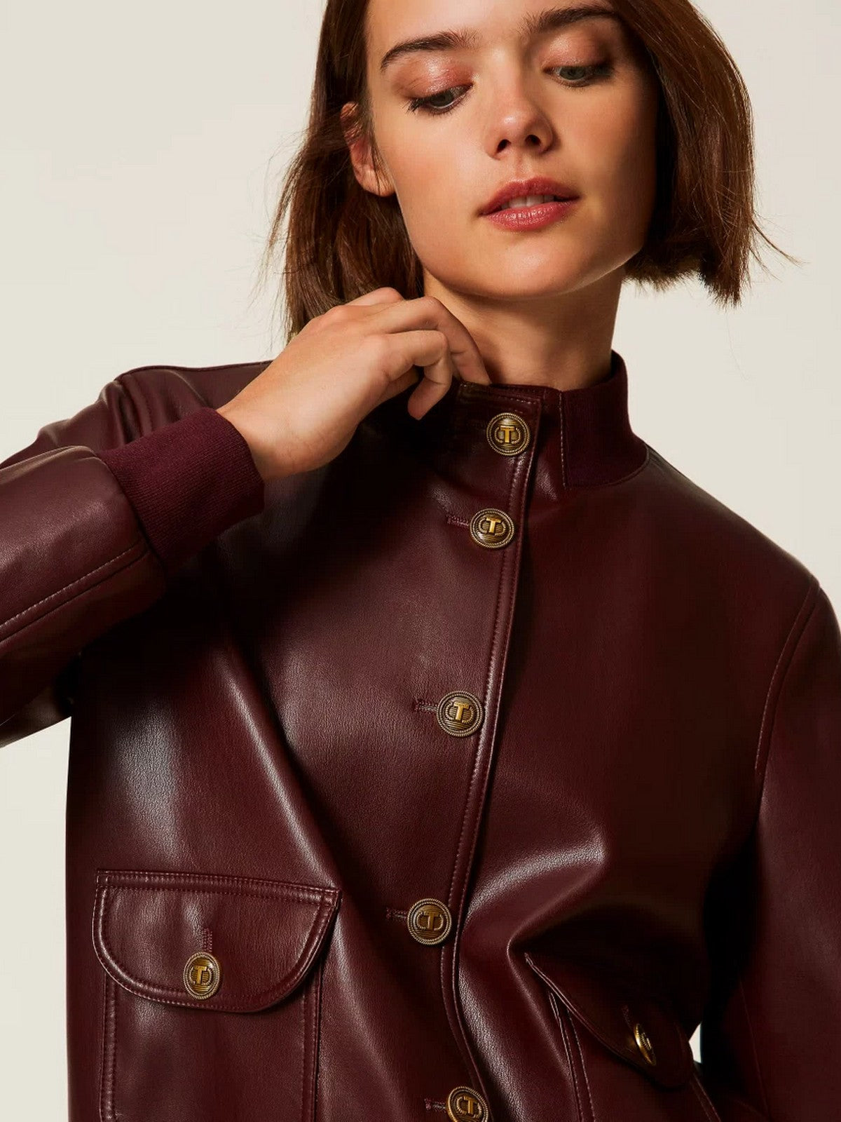 TWINSET Giubbino Donna SOFT COATED 252TP2232 05609 WINETASTING