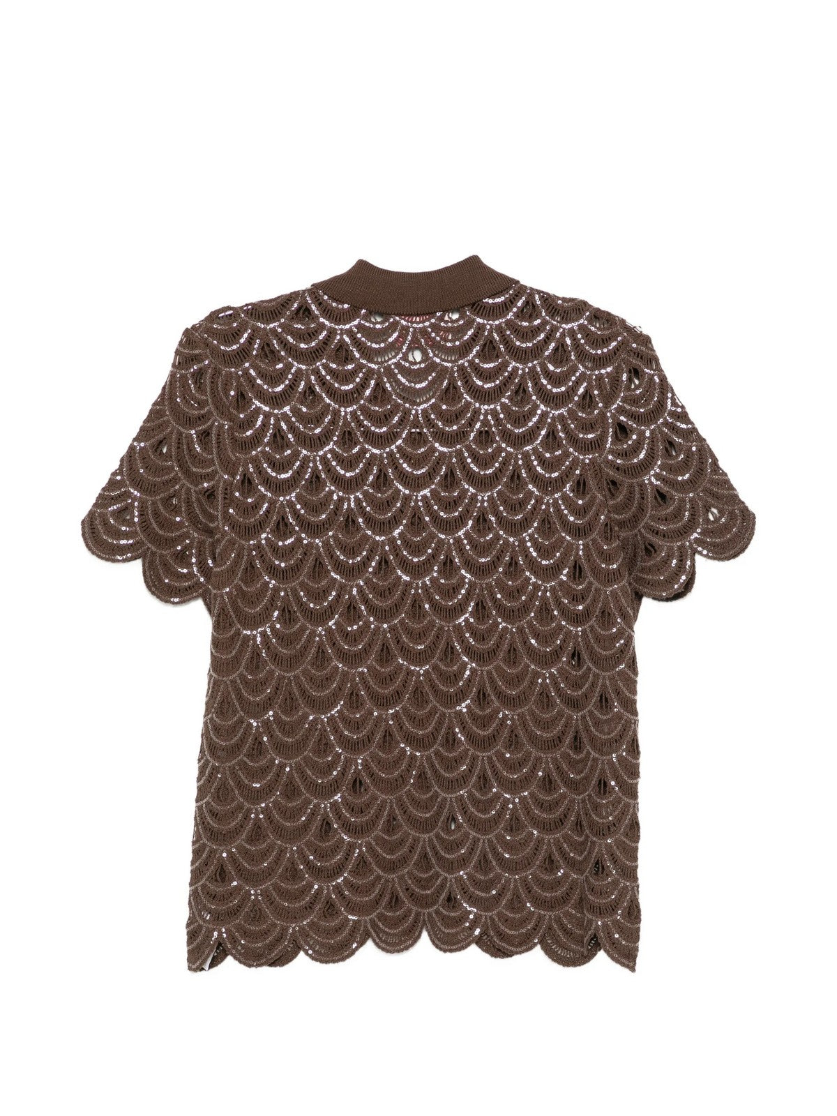 MC2 SAINT BARTH Polo Donna  MONET 01851L CROCHET SHELL PAILLETTES 18