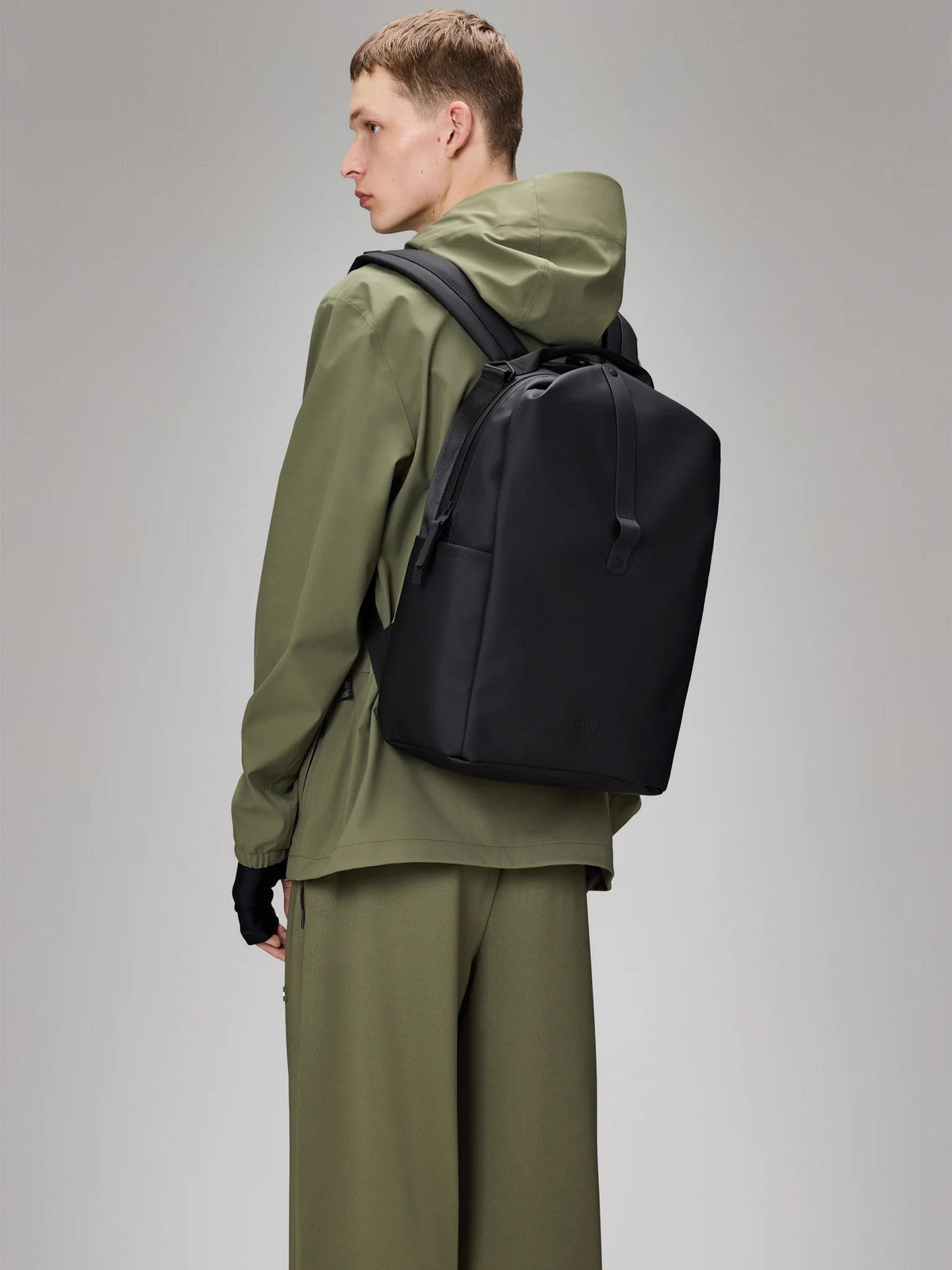 RAINS Zaino Unisex adulto Clip Front Backpack W3 14890 01 Black BLACK