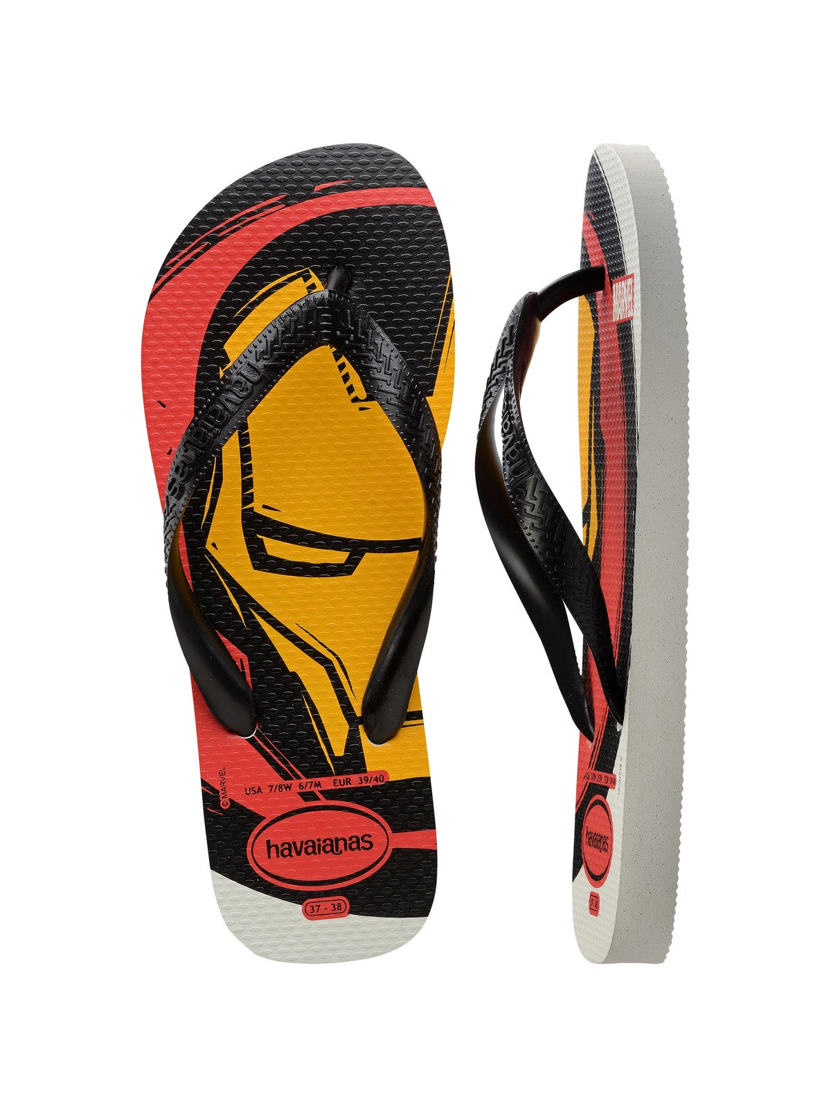 HAVAIANAS Tongs pour hommes Hav. Haut Marvel Logomania 4146953.0001 Blanc