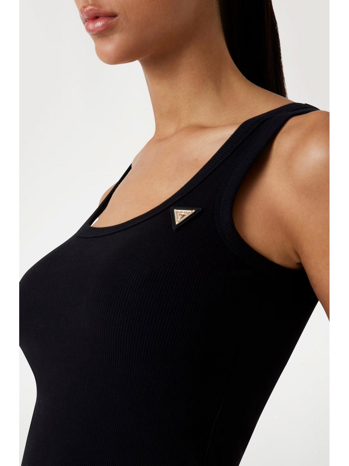 GUESS SPORT Canotta Donna COLETTE RIB TANK V4YP06 K8RT2 JBLK Jet Black A996