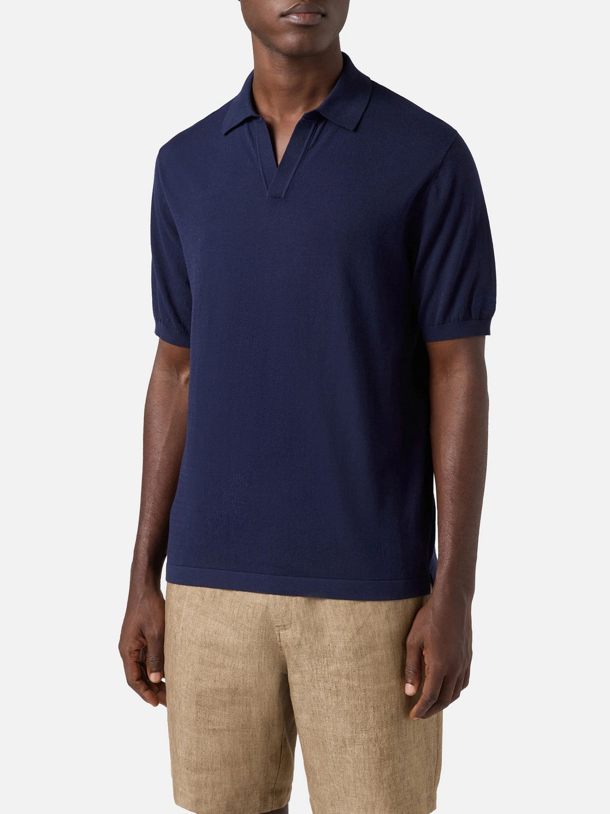 MC2 SAINT BARTH Polo Uomo  SLOAN LINEN COTTON 00097L 61 BLUE NAVY