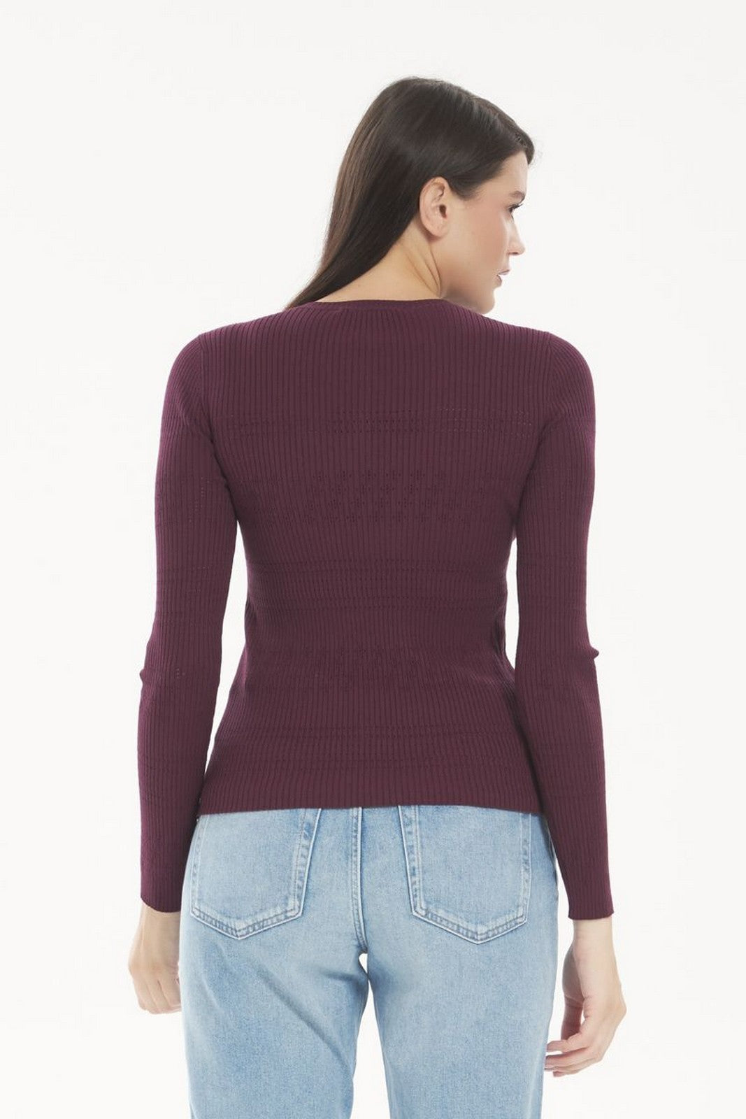 TWINSET Maglione Donna VISCOSE STRETCH TWINSET POINTELLE 252TP3241 05609 WINETASTING