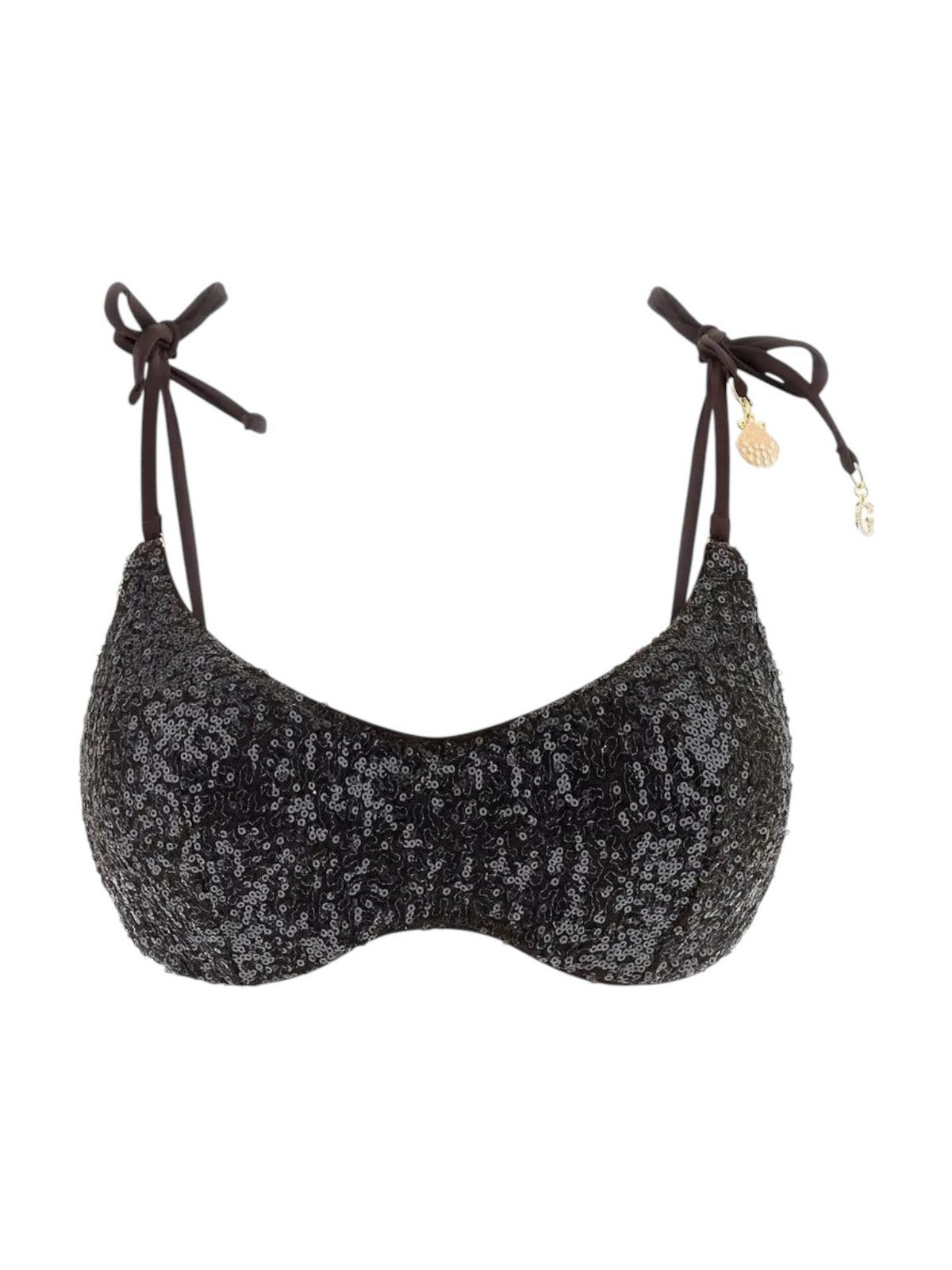 GUESS BEACHWEAR Costume da bagno Donna SERENA PADDED BRALETTE E6GJ06 KBMV0 G1BP CHARCOAL BROWN gioboutiqueweb