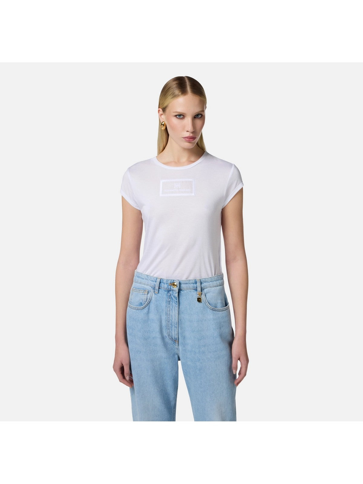 ELISABETTA FRANCHI T-shirt i kursowy MA00451E2-270 White