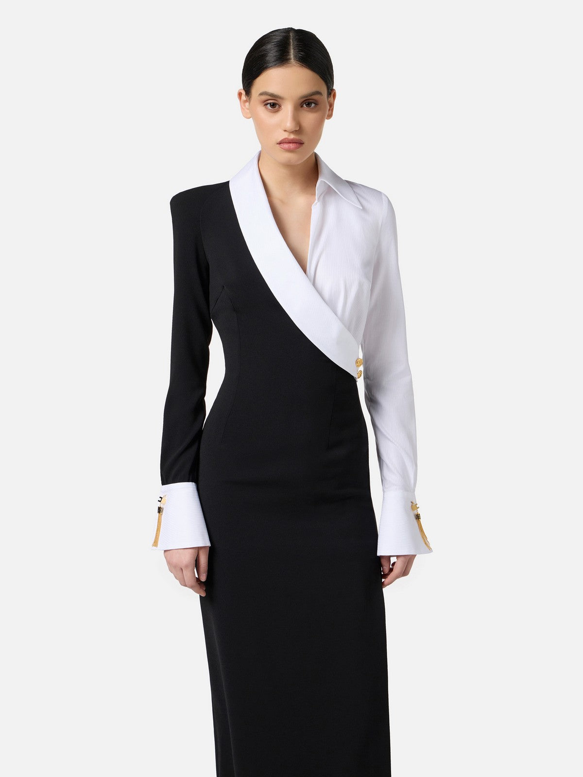 ELISABETTA FRANCHI Abito Donna  ABR0557E2 222 NERO/BIANCO