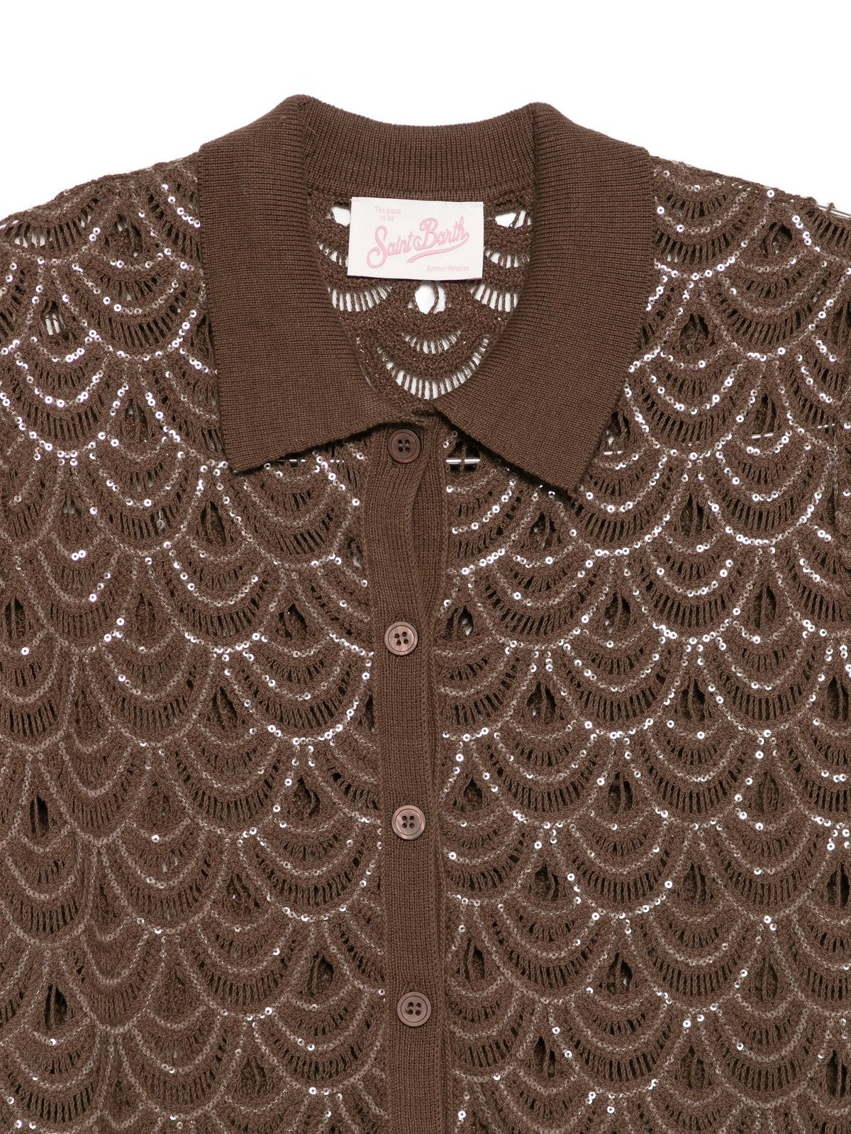 MC2 SAINT BARTH Polo Donna  MONET 01851L CROCHET SHELL PAILLETTES 18