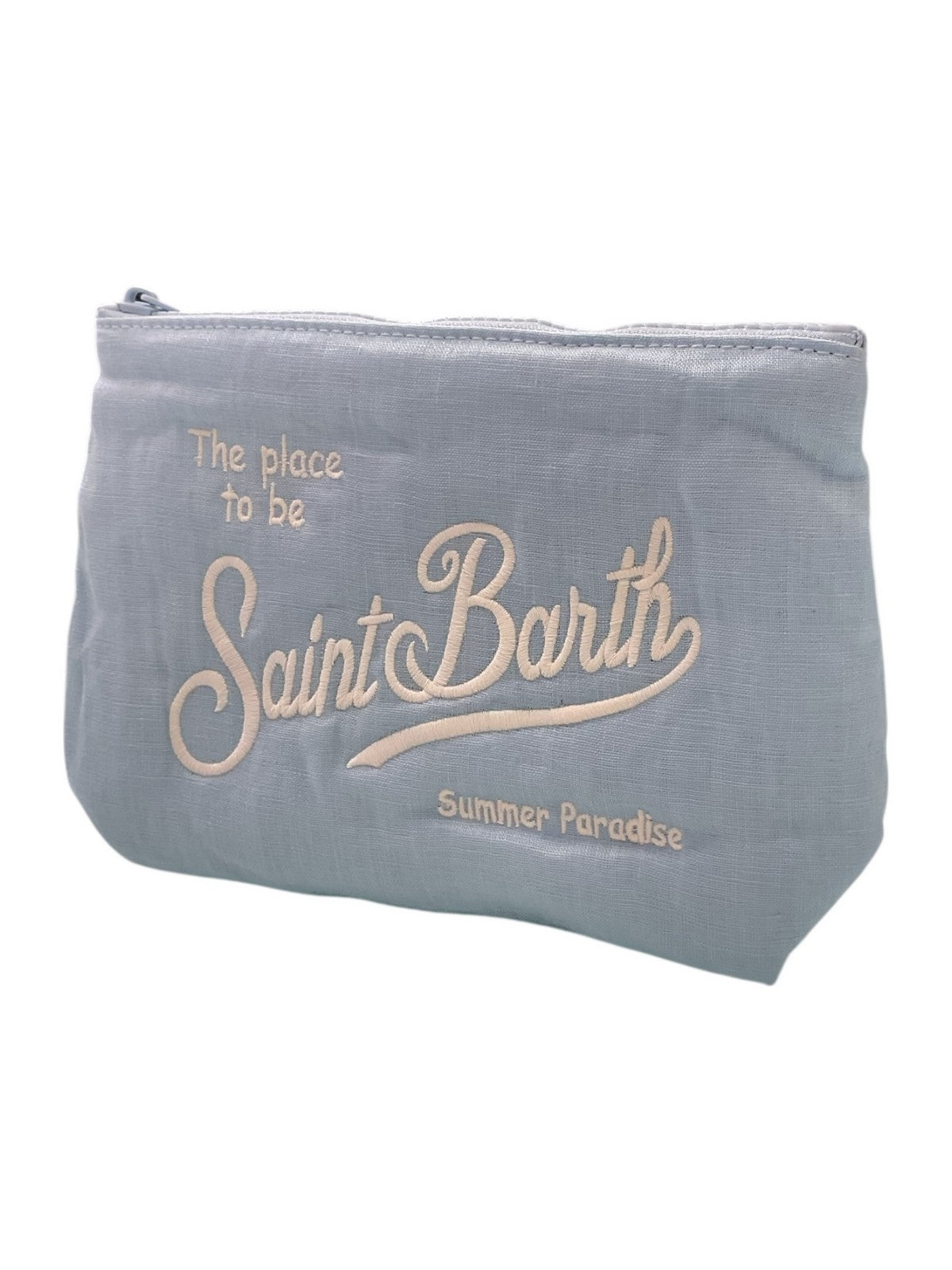 MC2 SAINT BARTH Pochette Unisex adulto  ALINE SOFT LINEN 00552L VINTAGE 31 LIGHT BLUE EMB