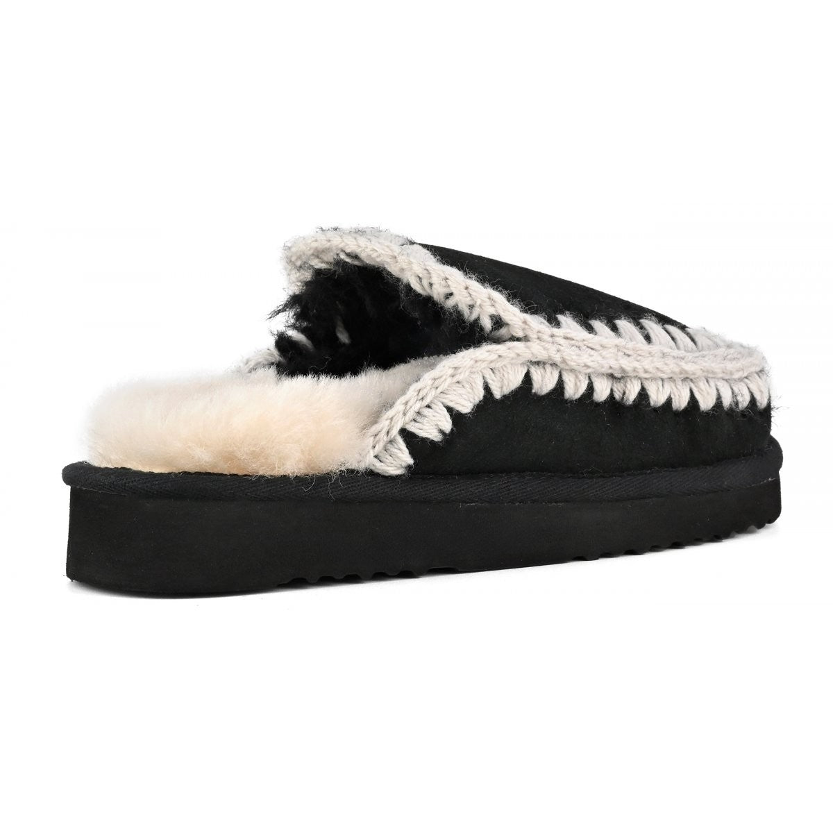 MOU Ciabatta Donna Eskimo slipper MU.FW101125A BKWHI BLACK/WHITE