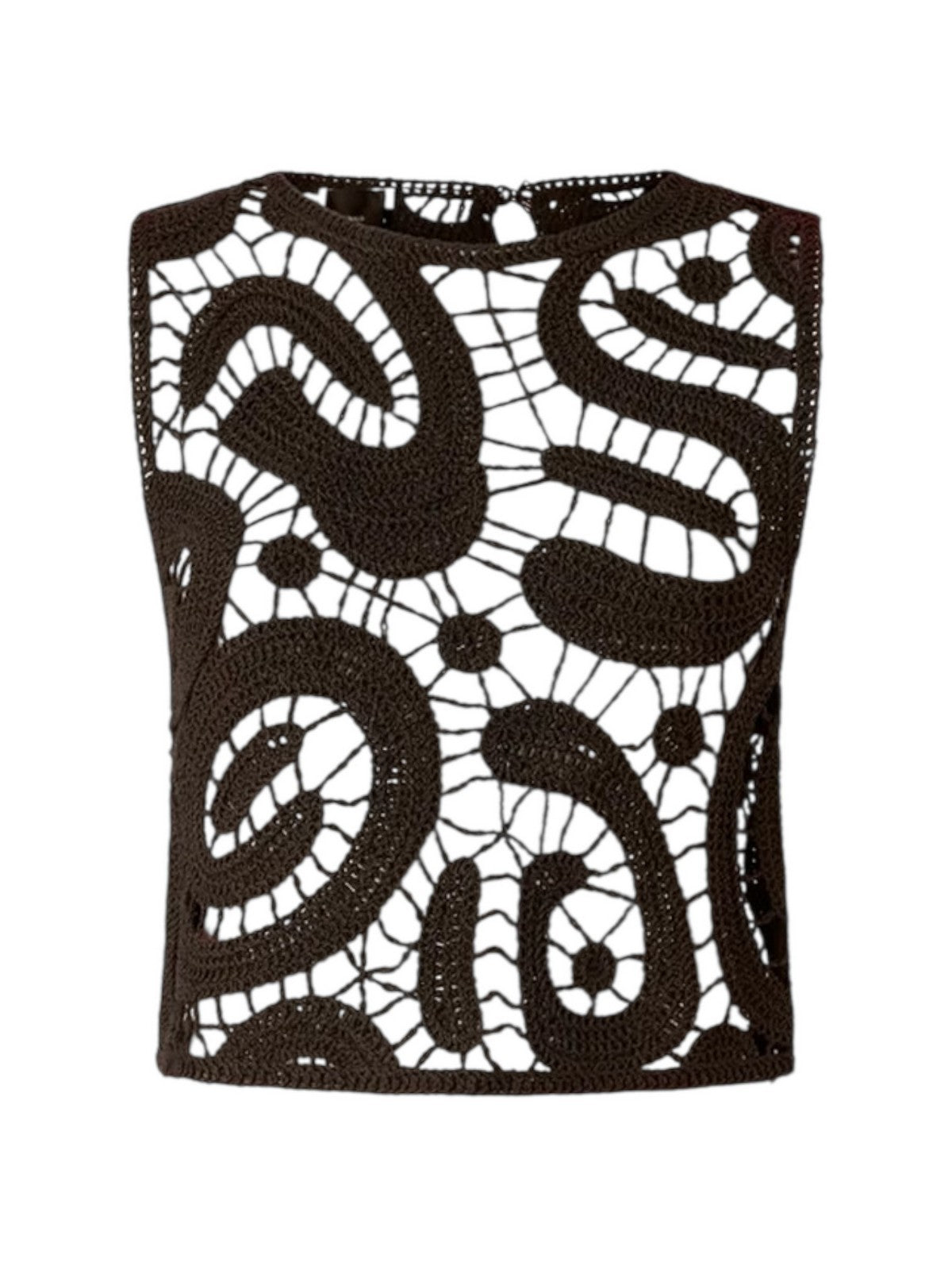 PINKO Top Donna ERUZIONE TOP CROCHET GEOMETRIC 106438-A354 M05 MARRONE JAVA