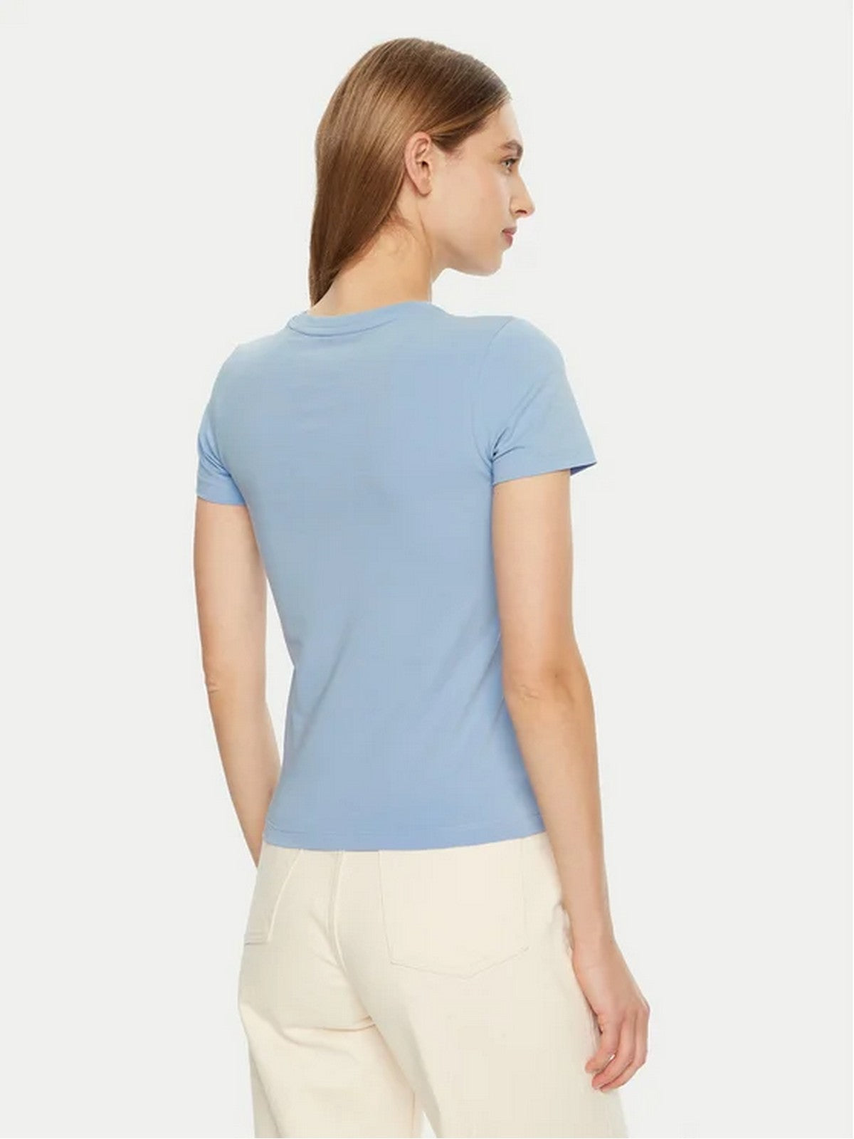 GUESS T-shirt Donna GJ SS CN SLIM LOGO PRINT TEE W4YI01 J1314 G7CP FRESH ZENDY BLUE gioboutiqueweb