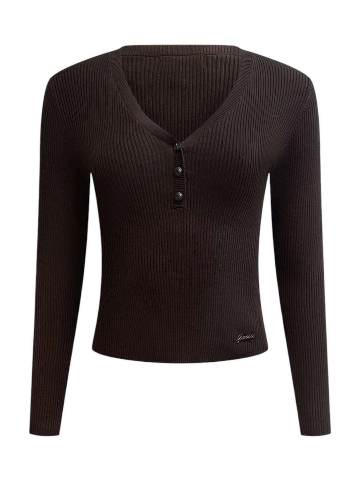 GUESS Maglione Donna BLAIRE VN LS HENLEY SWTR W4YR16 Z2V62 JBLK Nero