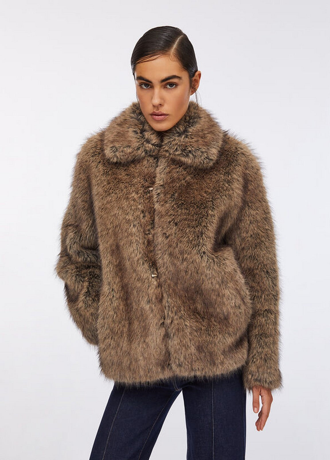 LIU JO WHITE Pelliccia Donna  MF5232E1095 M9873 Brown wolf