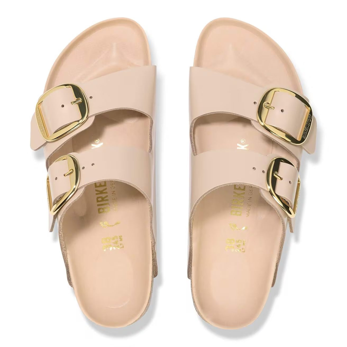BIRKENSTOCK Sandalo Donna Arizona Big Buckle HEX shine new beige,Natural Lea 1026553 Beige