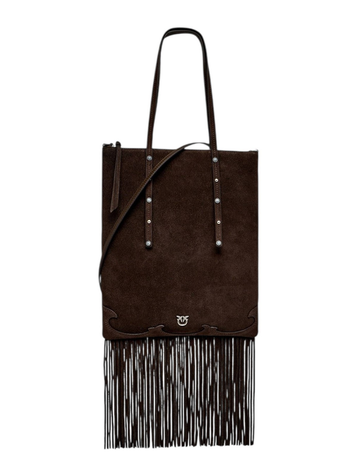 PINKO Borsa Donna MINI SHOPPER FRINGES SUEDE 106666-A0F6 M11O MARRONE-CHICCO DI CAFFE'-OLD S