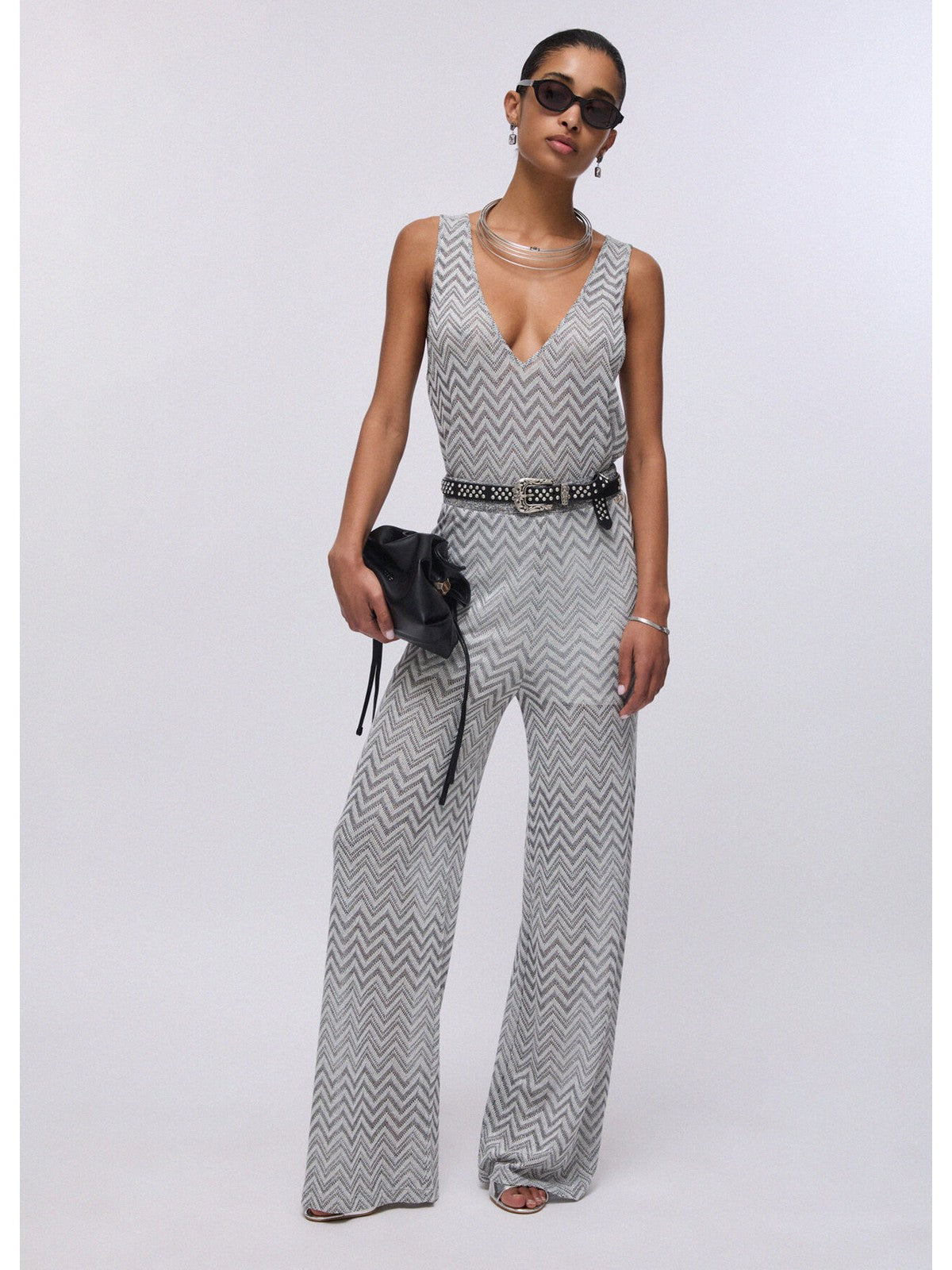 LIU JO BEACHWEAR Pantalone Donna  VA6176J3878 C3887 Nero/silver lux