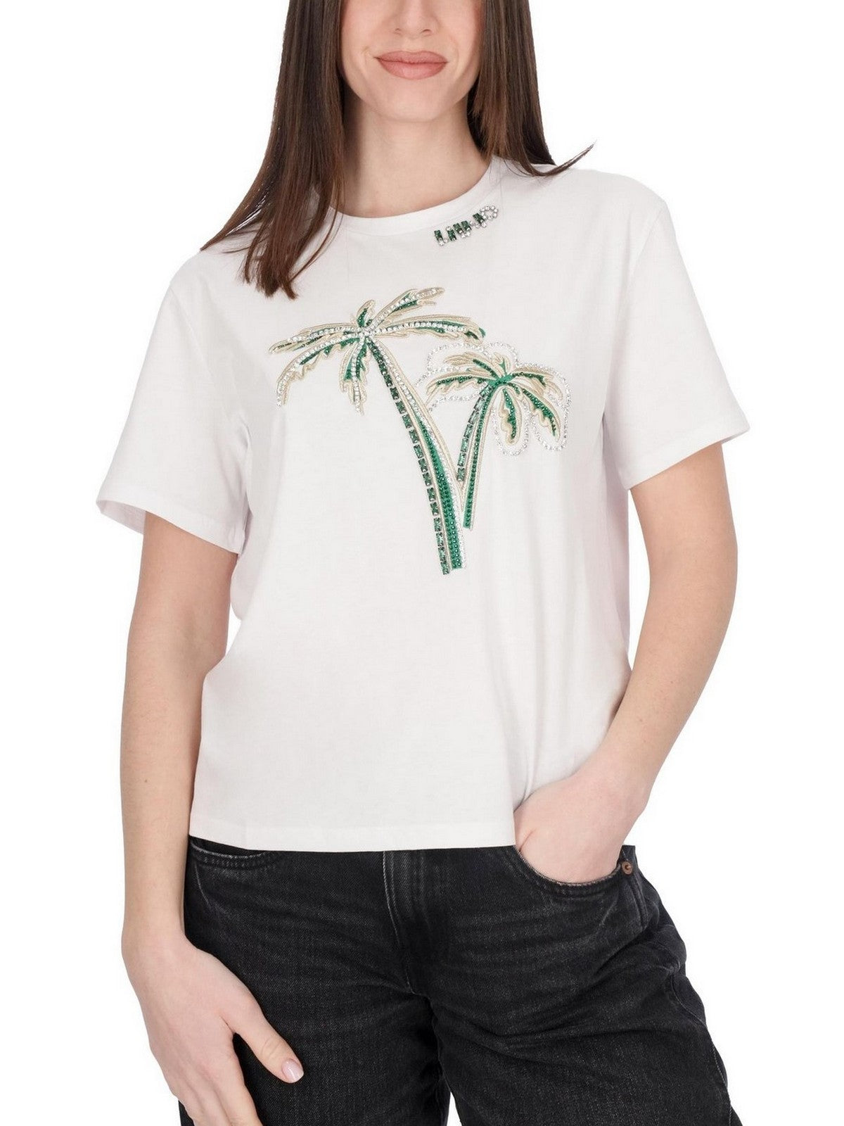 LIU JO BLACK T-shirt Donna  CA5371J6308 M9318 Bianco gioboutiqueweb