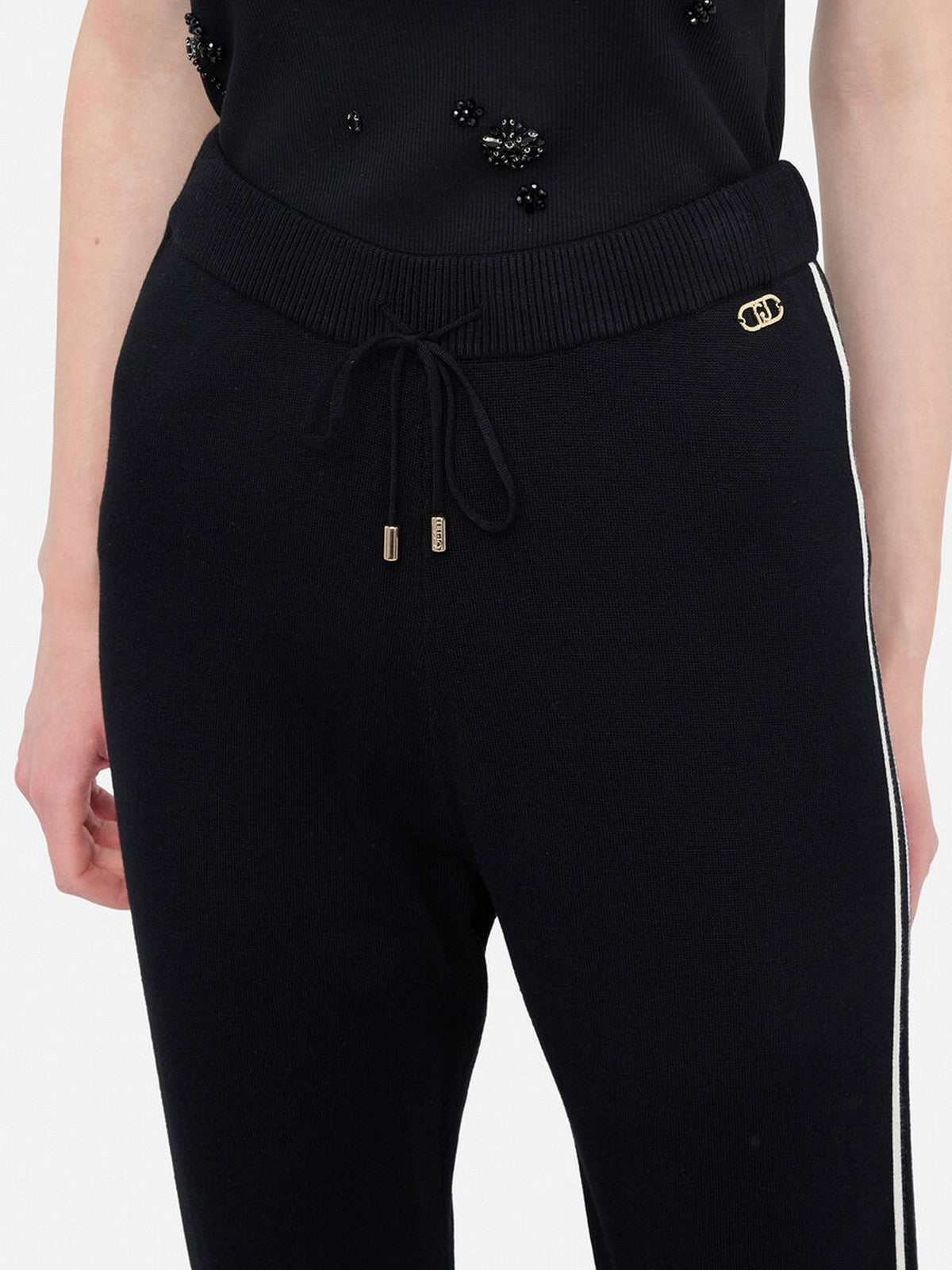 LIU JO SPORT Pantalone Donna  TF5029MS49I 03N66 Nero/bianco latte