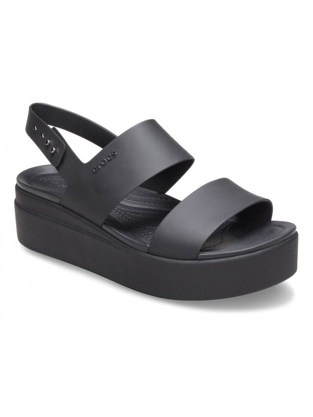 CROCS Sandales compensées basses Brooklyn pour femme 206453 060 Noir