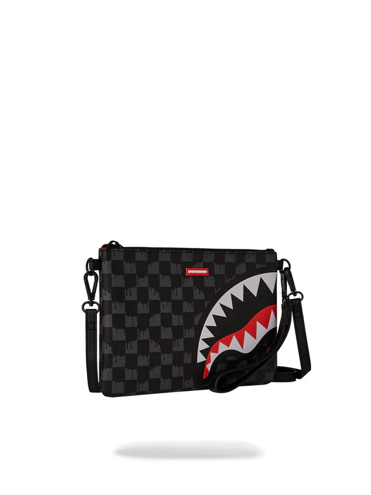 SPRAYGROUND Men's clutch bag Drip Check Shark Cross Clutch Strap 910b6571nsz Black