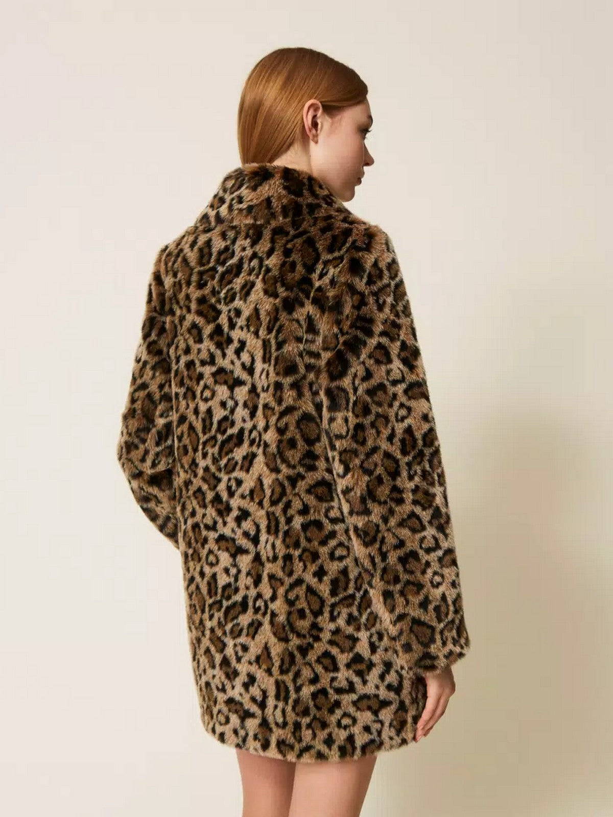 TWINSET Cappotto Donna ANIMAL FEELING 252TP2110 12779 JACQ.ANIMALIER NERO/COFFEE