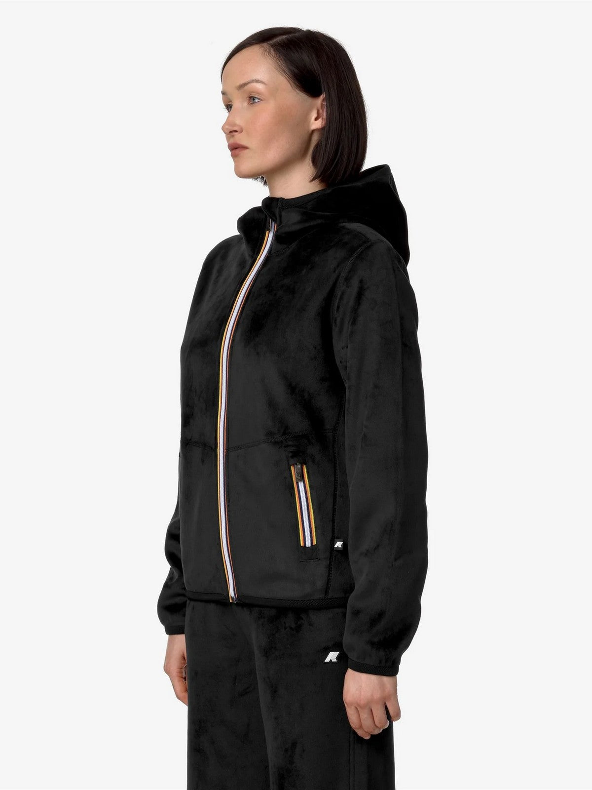 K-Way Women's Lily Velor Polar Double K8138NW Ava Black Jacket