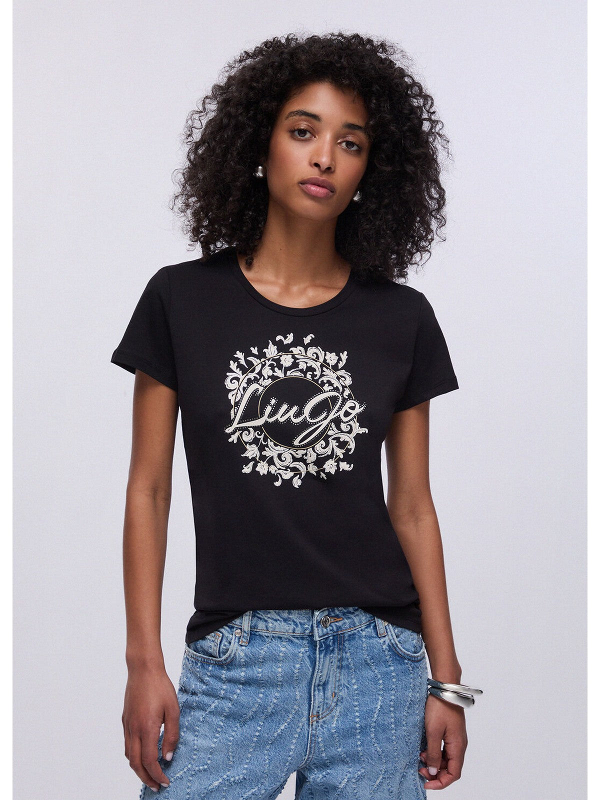LIU JO WHITE T-shirt Donna  WA6493JS923 T9354 Nero LiuJo arab