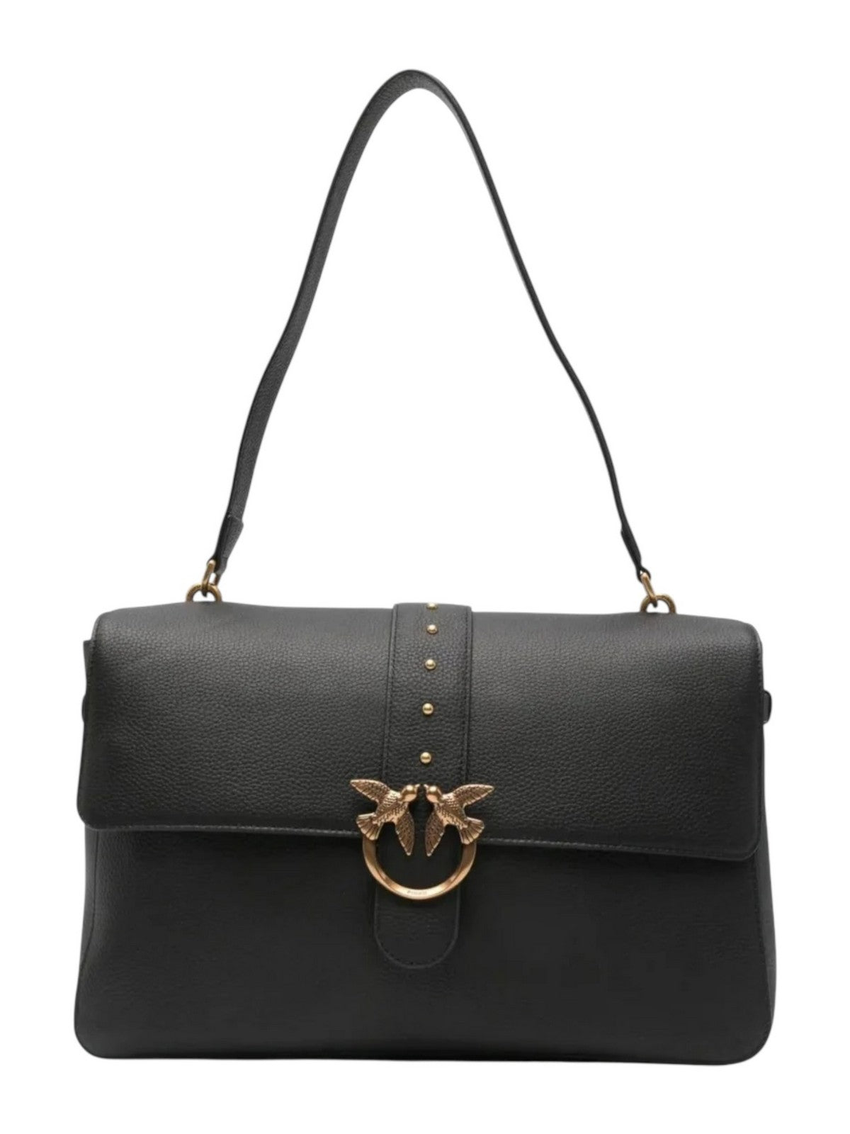 PINKO Borsa Donna LOVE ONE EXTRA SLOUCHY 105067-A2OX Z99Q NERO-ANTIQUE GOLD gioboutiqueweb