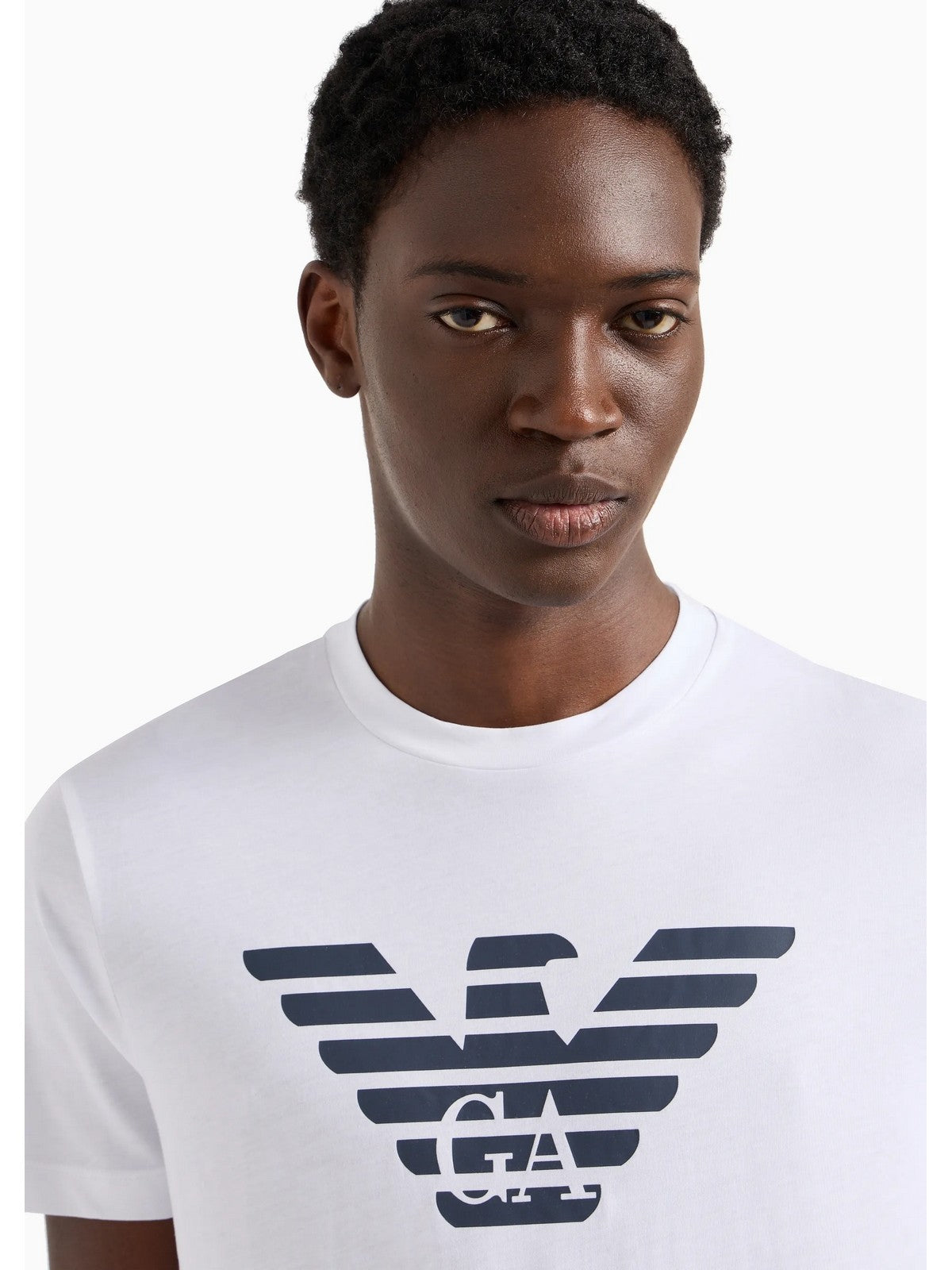 Emporio Armani T-shirts et pôle masculin 8n1tn5 1jpzz 0147 blanc