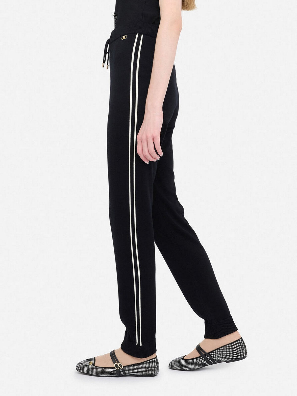 LIU JO SPORT Pantalone Donna  TF5029MS49I 03N66 Nero/bianco latte