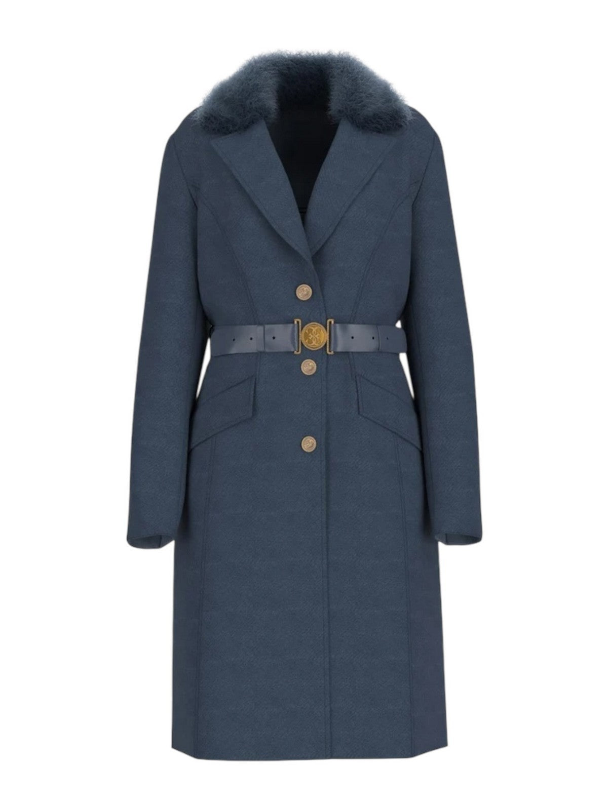 GUESS Cappotto Donna NEW PATRICE BELTED COAT W5BL25 W2672 G77G SUITING BLUE