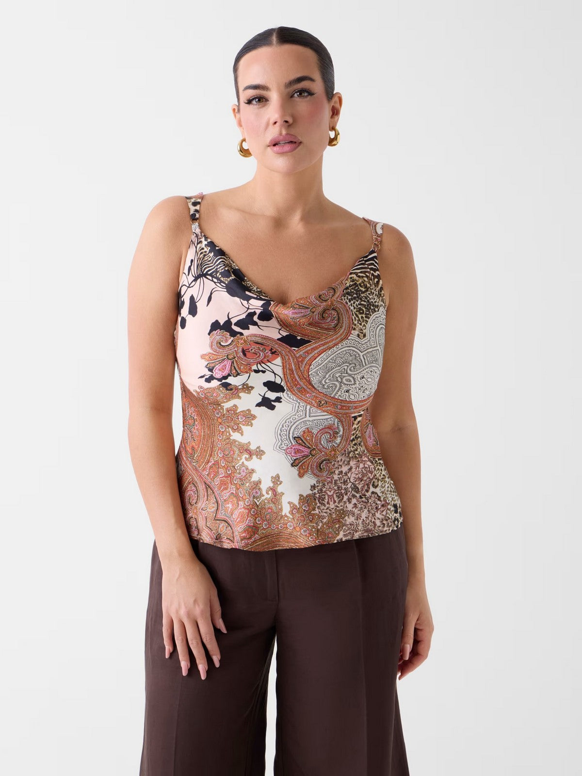 MARCIANO Top Donna GWENDA SL COWL NECK TOP G6GH33 W2462 PMG1 WILD ESSENCE PRINT