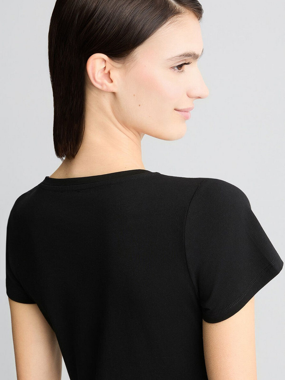 LIU JO BEACHWEAR T-shirt Donna  VA5154JS003 W9449 NERO/FLOWERS gioboutiqueweb