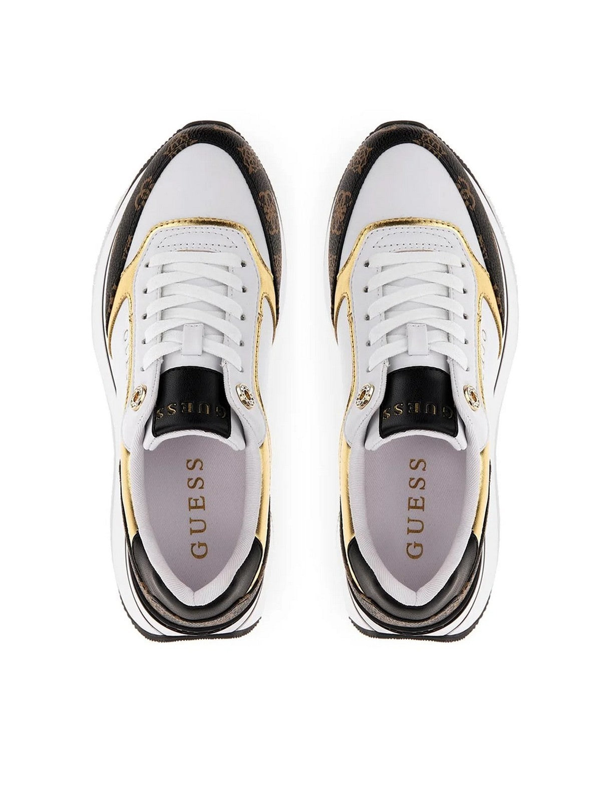 GUESS Sneaker Donna Camrio FL7CMR FAL12 WHIBR WHITE/BROWN gioboutiqueweb