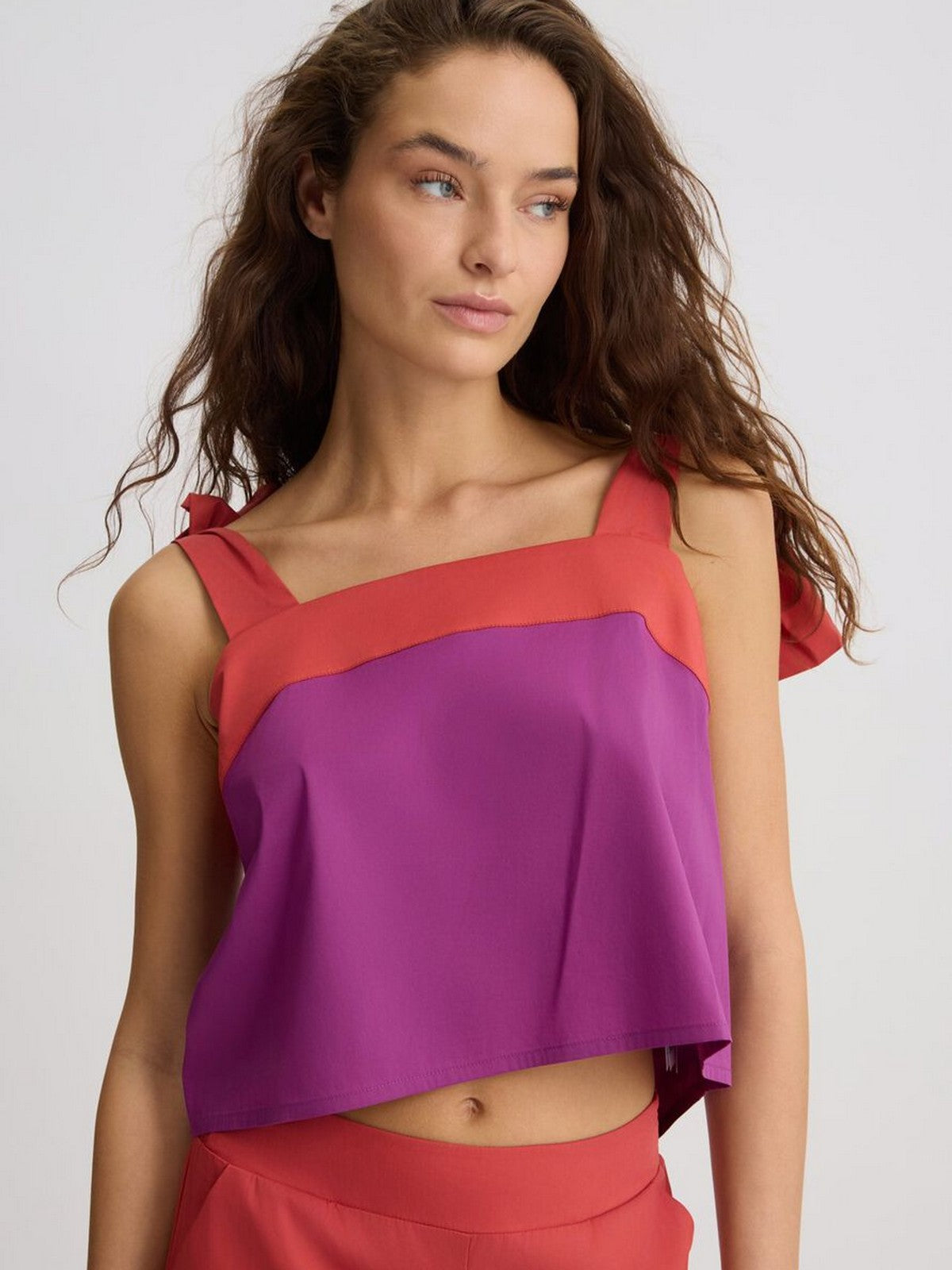 LIU JO BEACHWEAR Top Donna  VA5064TS330 C3649 Hollyhock/rosso argi